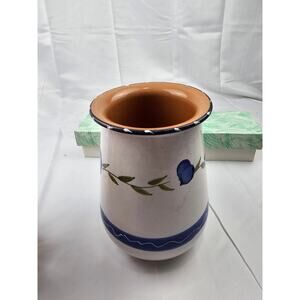 FURIO HOME "LA SPEZIA" VASE 7-5/8" TALL MADE IN ITALY SUNFLOWERS WHITE UTENSIL‎